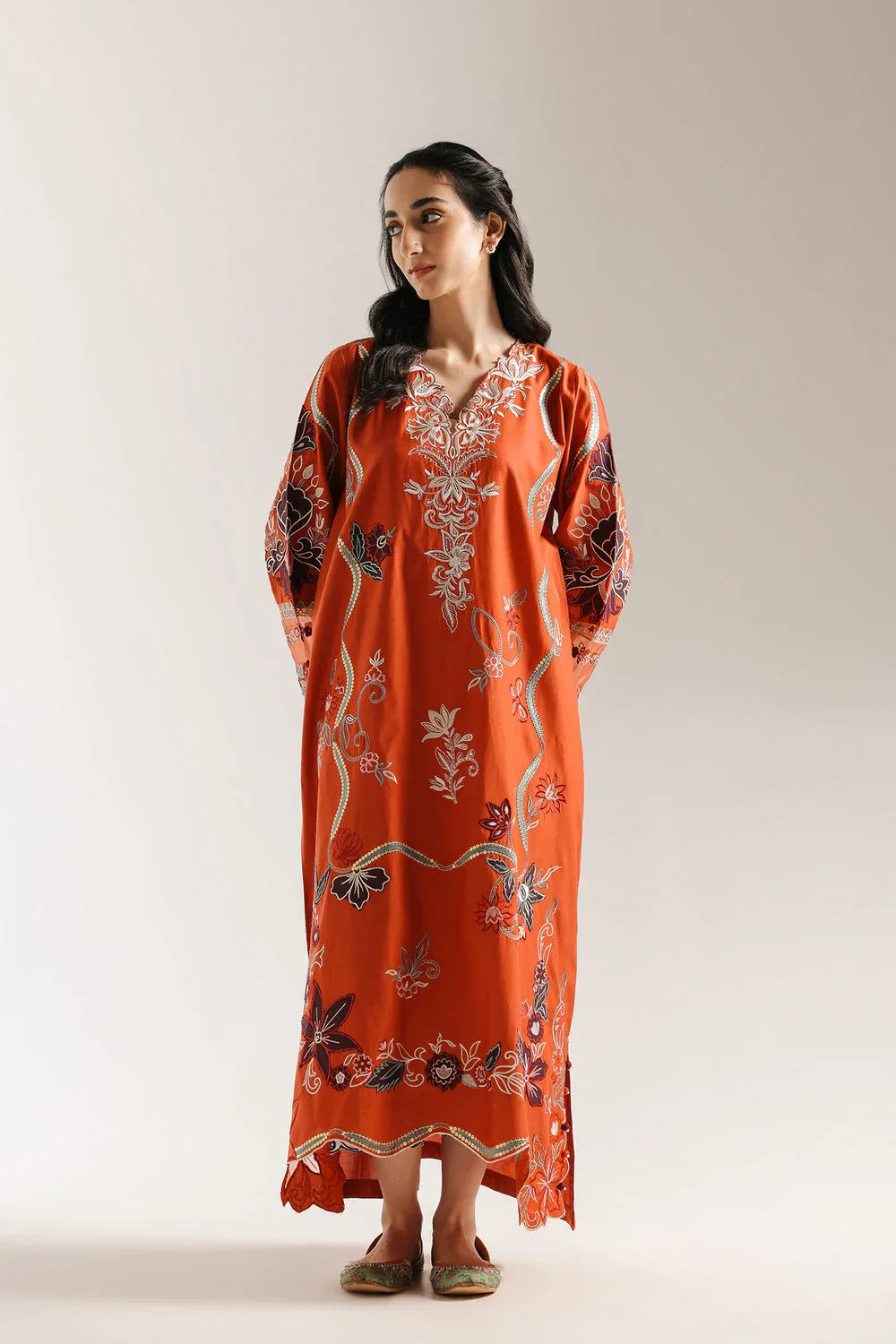 Ethnic | Rozana Collection 25 | Embroidered Dress 01A - Aqsa Fabrics