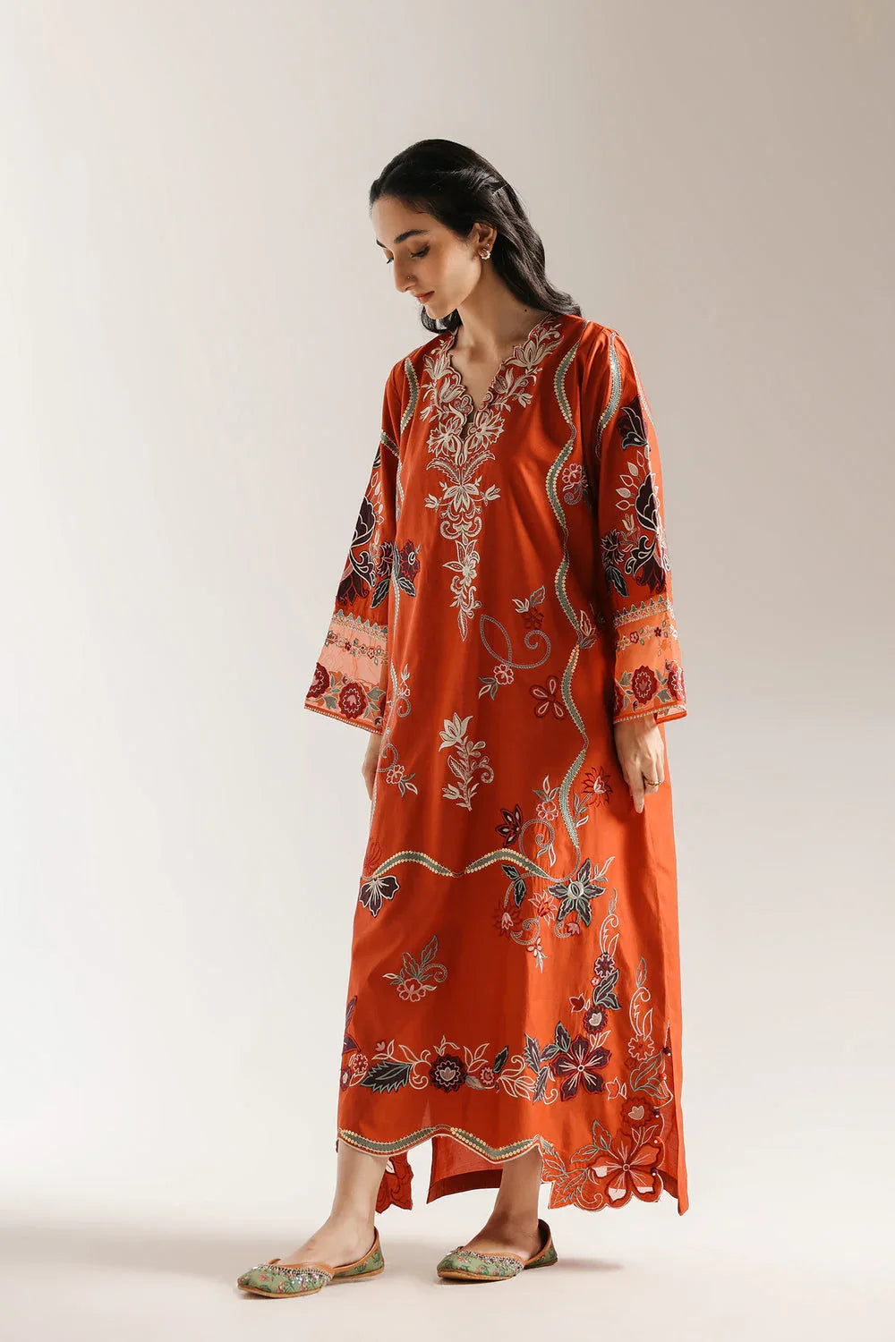 Ethnic | Rozana Collection 25 | Embroidered Dress 01A - Aqsa Fabrics