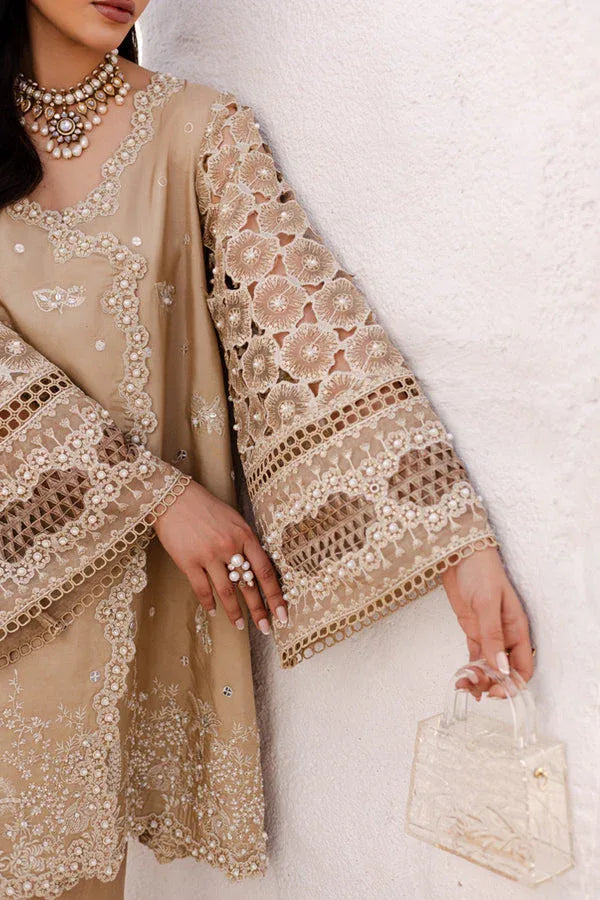Marjjan | Elyna Lawn | EVERLY MP-43 (SKIN GOLD) - Aqsa Fabrics