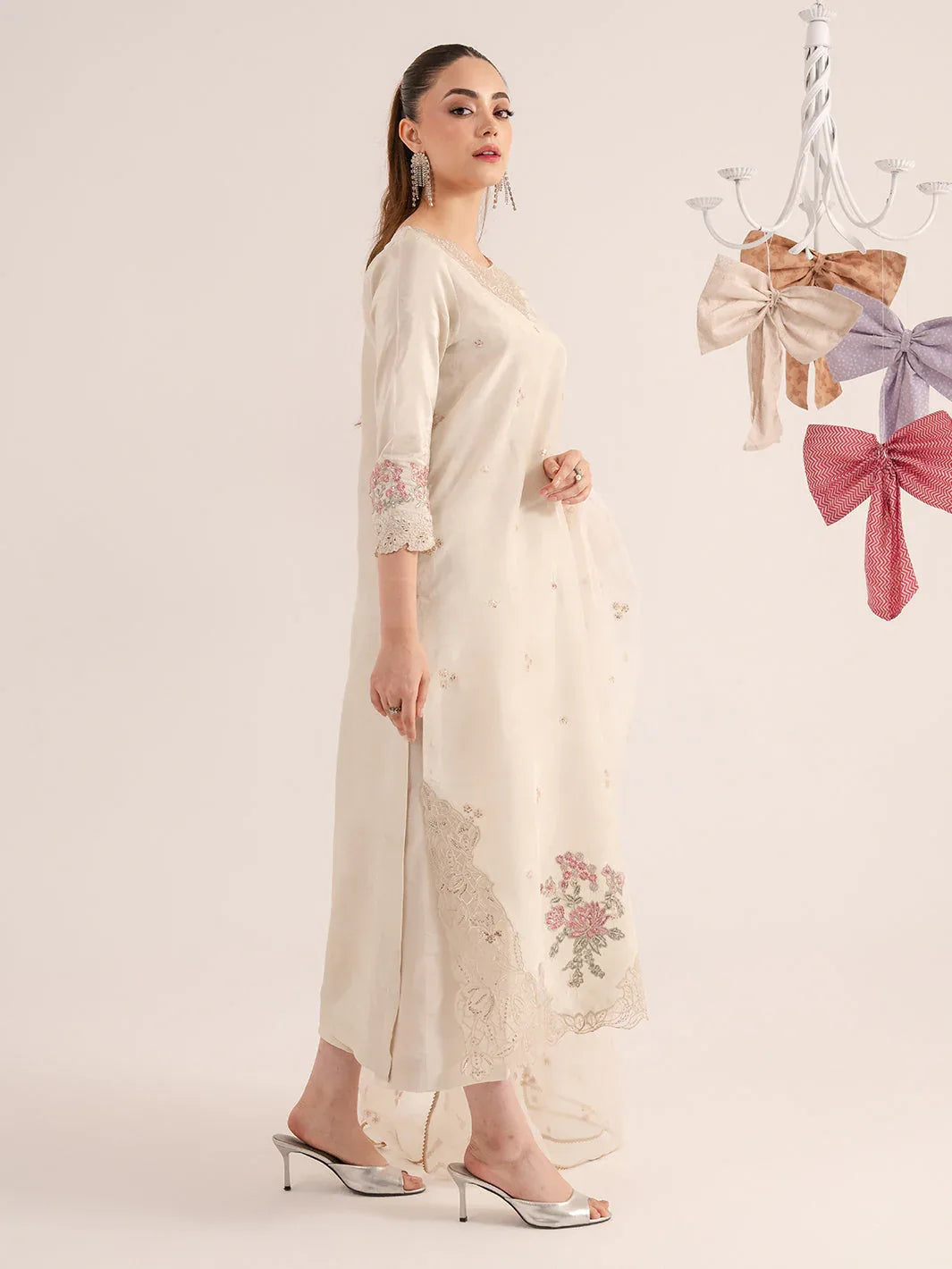 Izel | The Silk Chapter | Ecru - Aqsa Fabrics