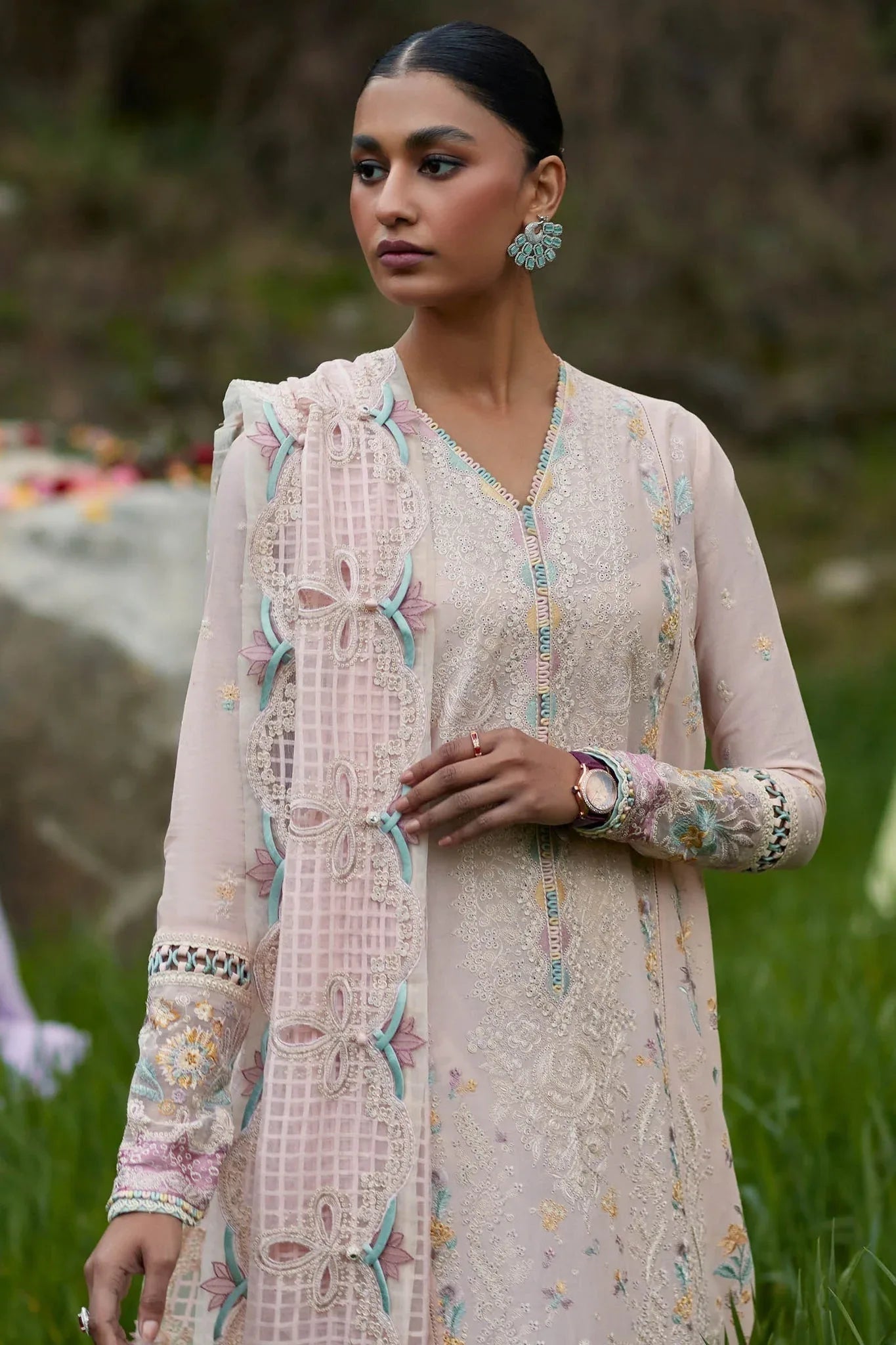 Elan | Lawn24 | NEZIHA (EL24-05 B) - Aqsa Fabrics