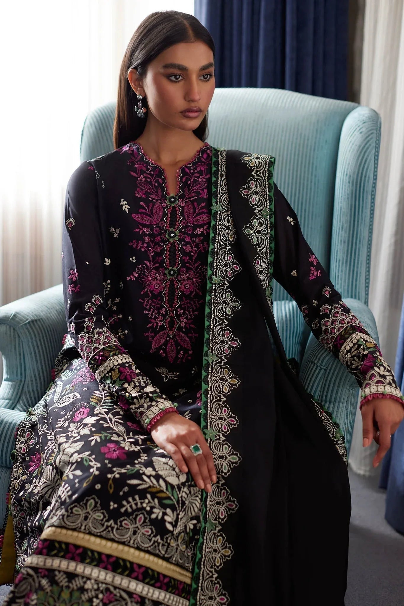 Elan | Lawn24 |QISTINA (EL24-03 B) - Aqsa Fabrics