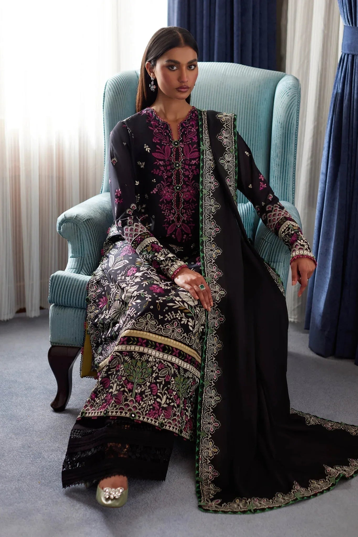 Elan | Lawn24 |QISTINA (EL24-03 B) - Aqsa Fabrics