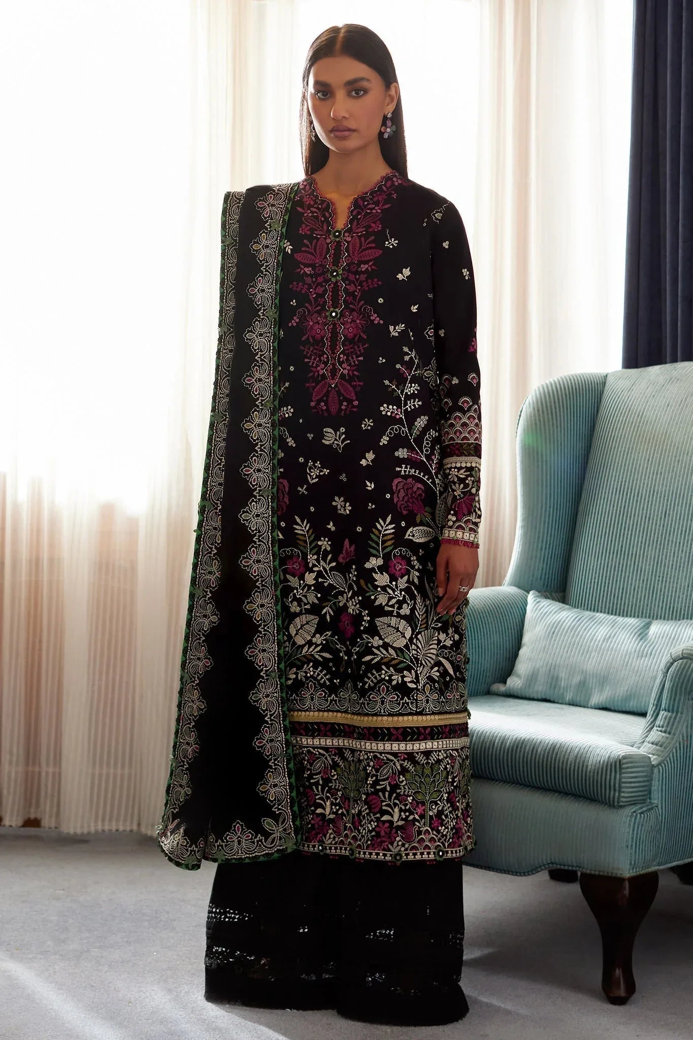 Elan | Lawn24 |QISTINA (EL24-03 B) - Aqsa Fabrics