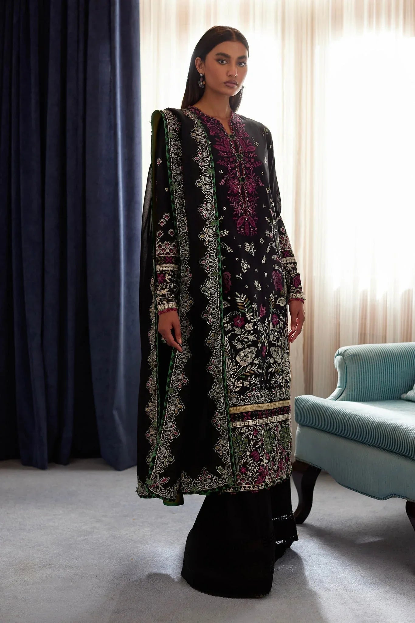 Elan | Lawn24 |QISTINA (EL24-03 B) - Aqsa Fabrics