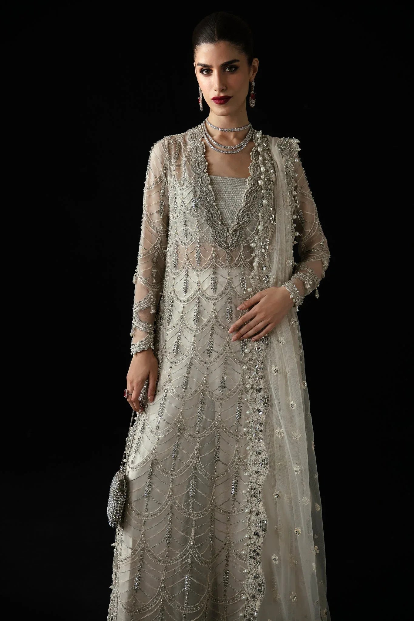Elan | Pret Crepusule | LUMIÈRE DE NEIG (EP-21302) - Aqsa Fabrics