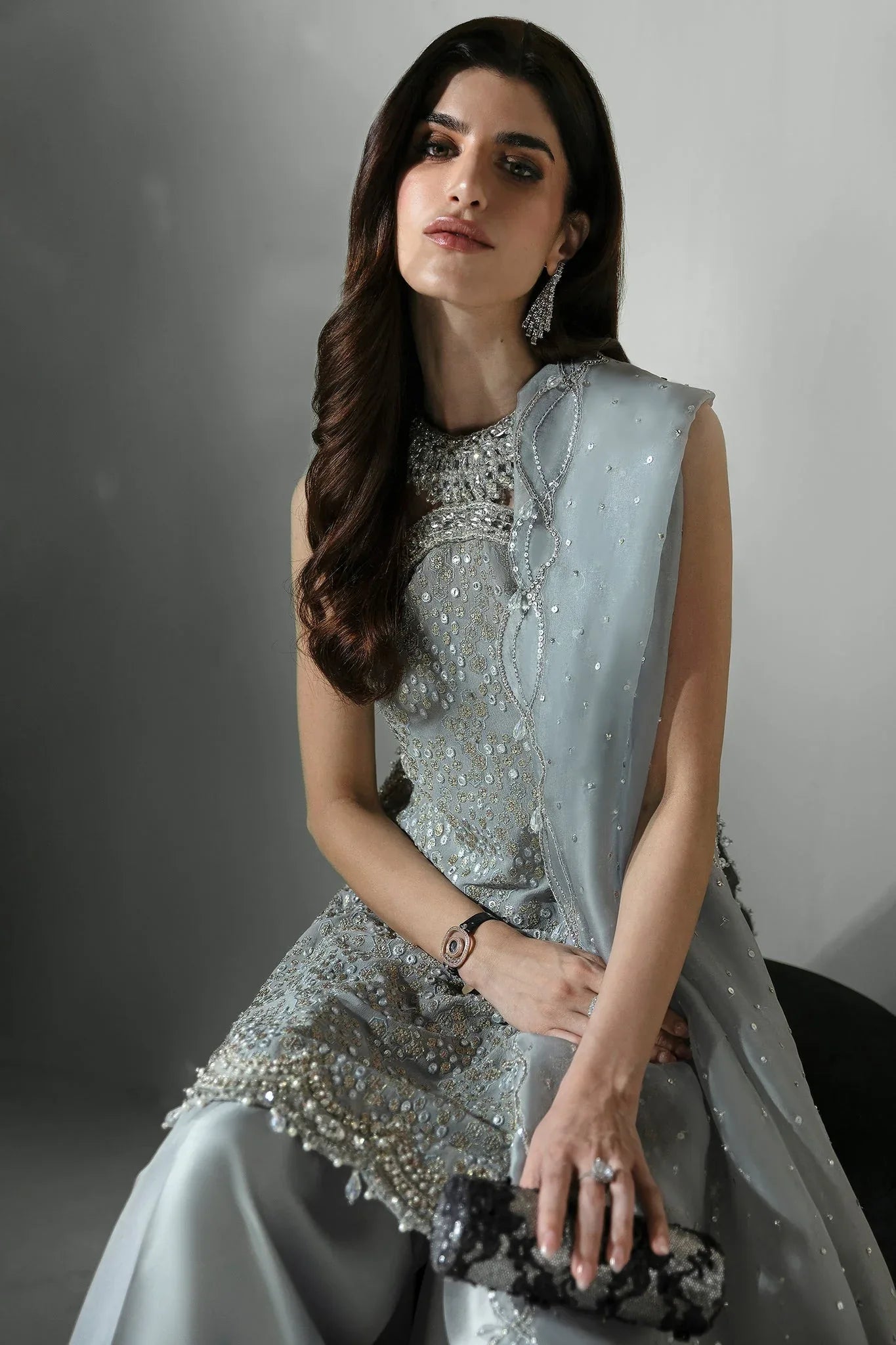 Elan | Pret Crepusule | ÉCLAT DE GLACE (EP-21307) - Aqsa Fabrics