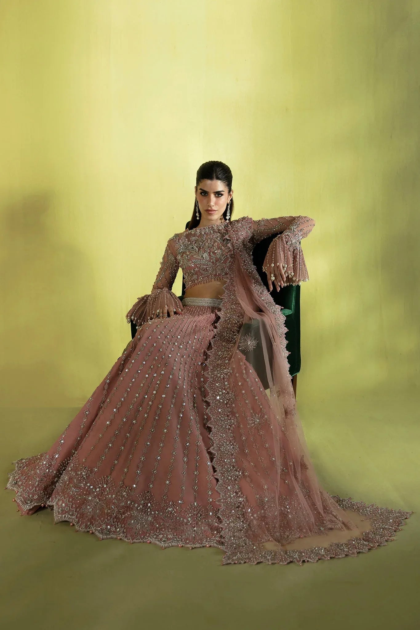 Elan | Pret Crepusule |  ÉTINCELLE DE ROSE (EP-21310) - Aqsa Fabrics