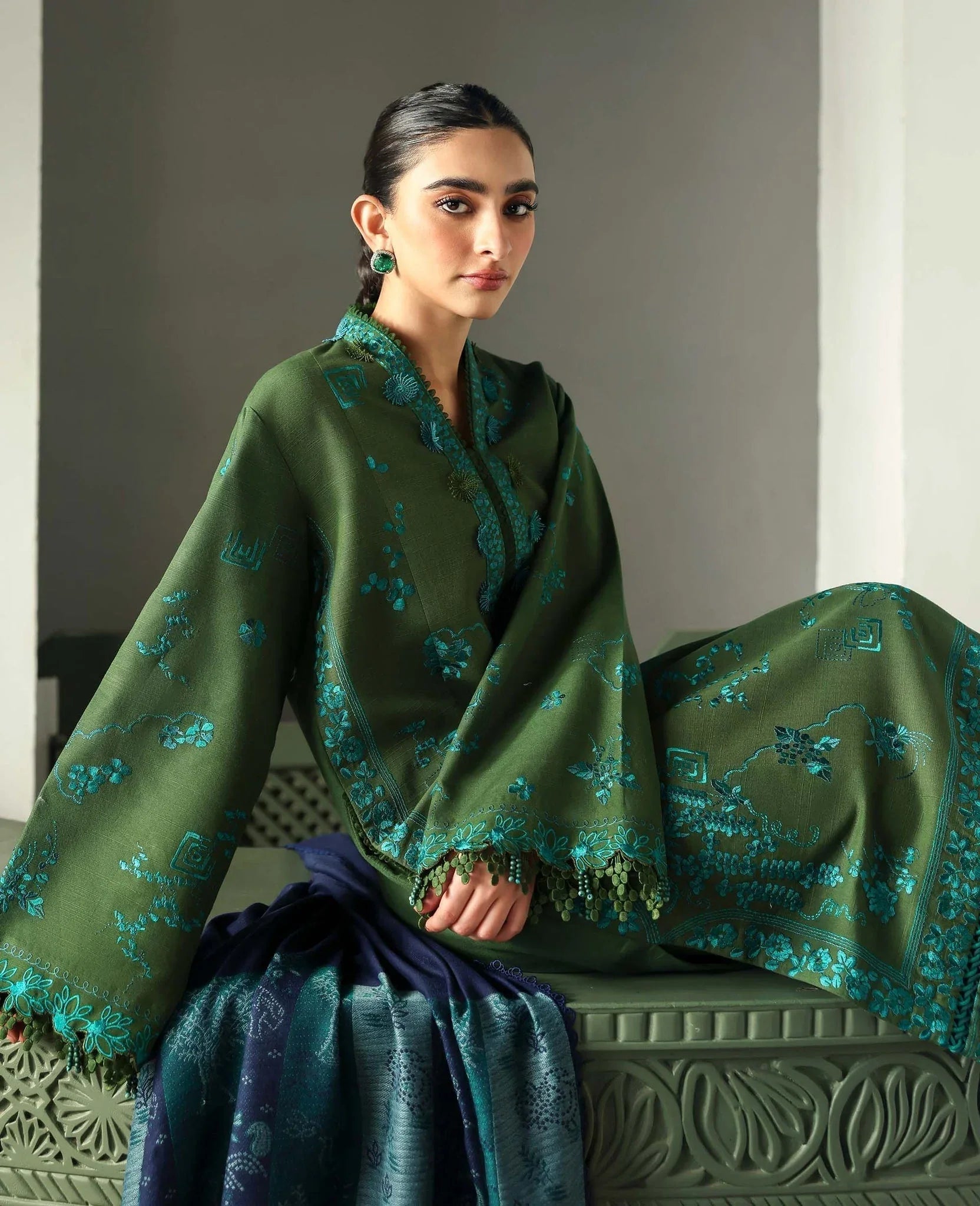 Republic Womenswear | Amaris Luxury Shawl 25 | Elysia - Aqsa Fabrics