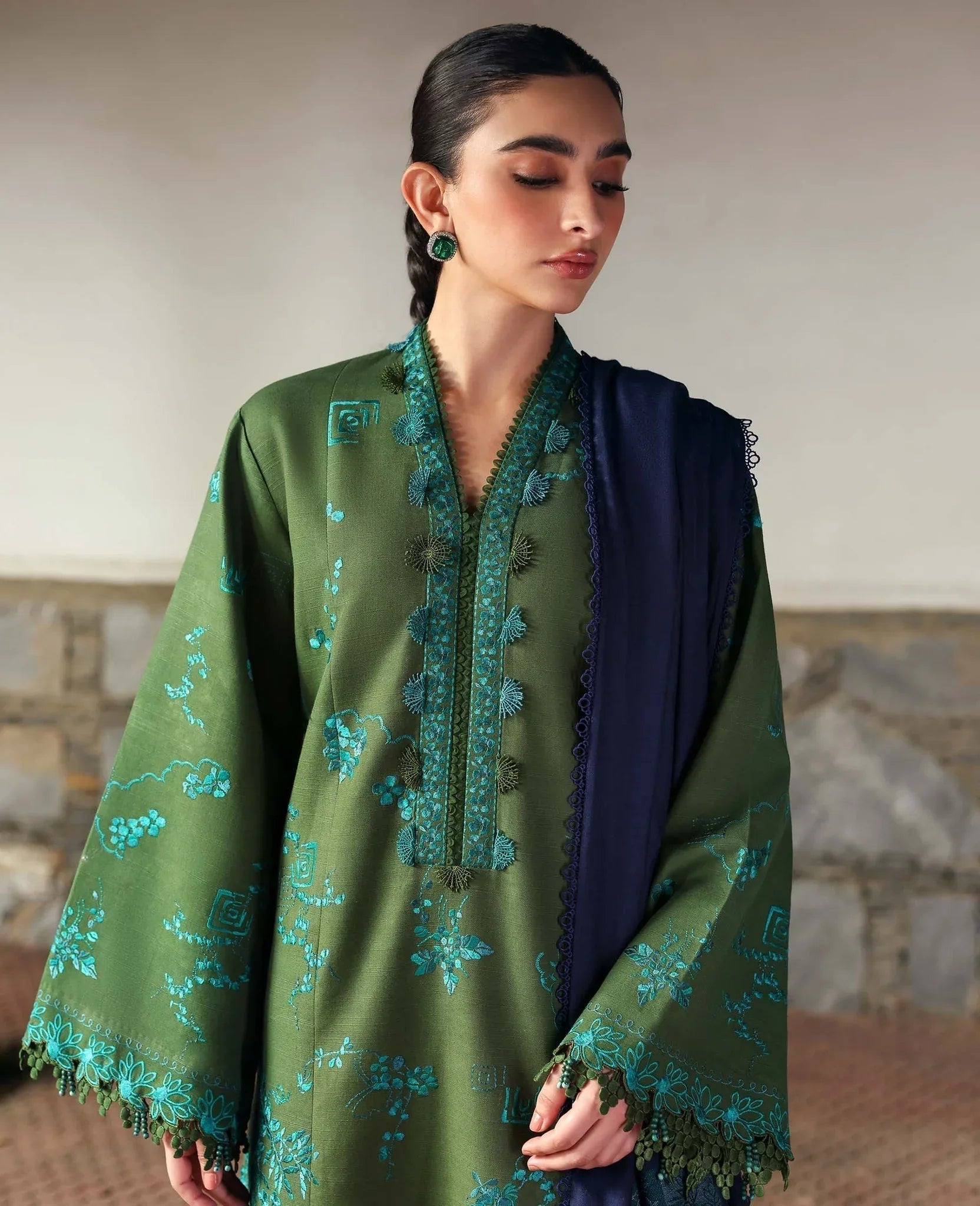 Republic Womenswear | Amaris Luxury Shawl 25 | Elysia - Aqsa Fabrics