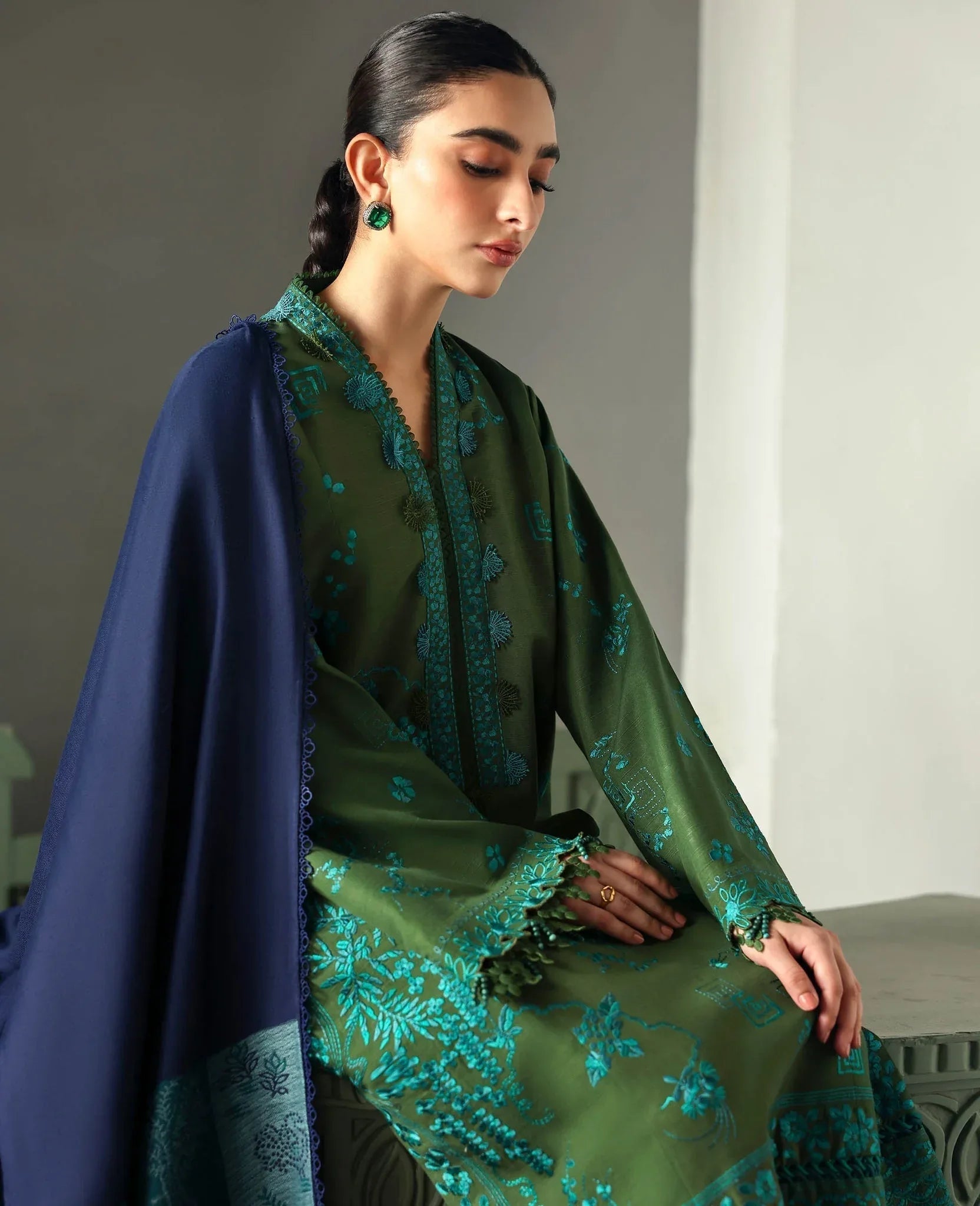 Republic Womenswear | Amaris Luxury Shawl 25 | Elysia - Aqsa Fabrics