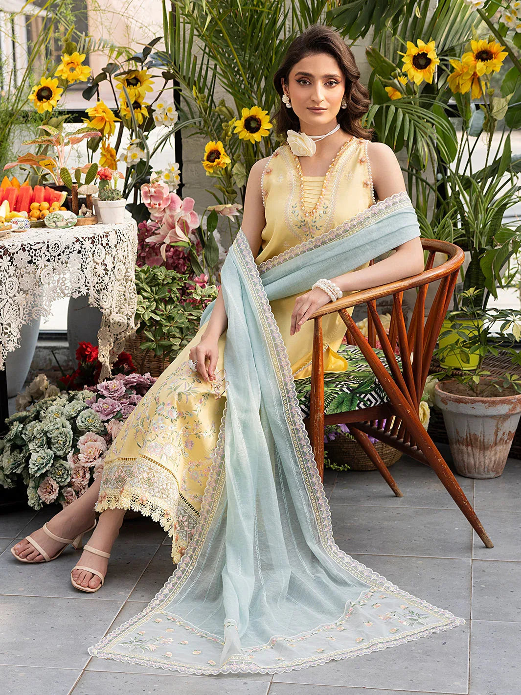 Izel | Meadow Muse Embroidered Lawn 25 | FLEURIS - Aqsa Fabrics