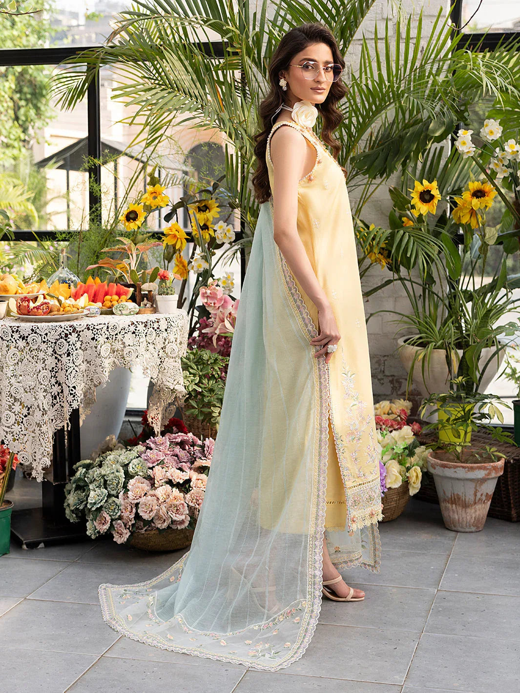 Izel | Meadow Muse Embroidered Lawn 25 | FLEURIS - Aqsa Fabrics