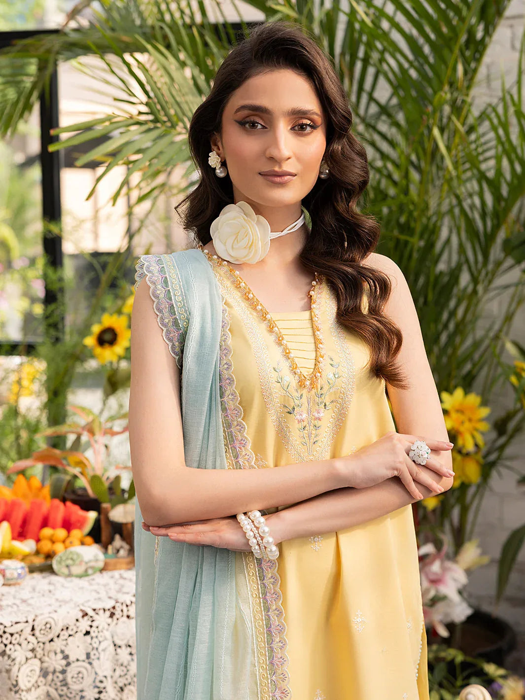 Izel | Meadow Muse Embroidered Lawn 25 | FLEURIS - Aqsa Fabrics