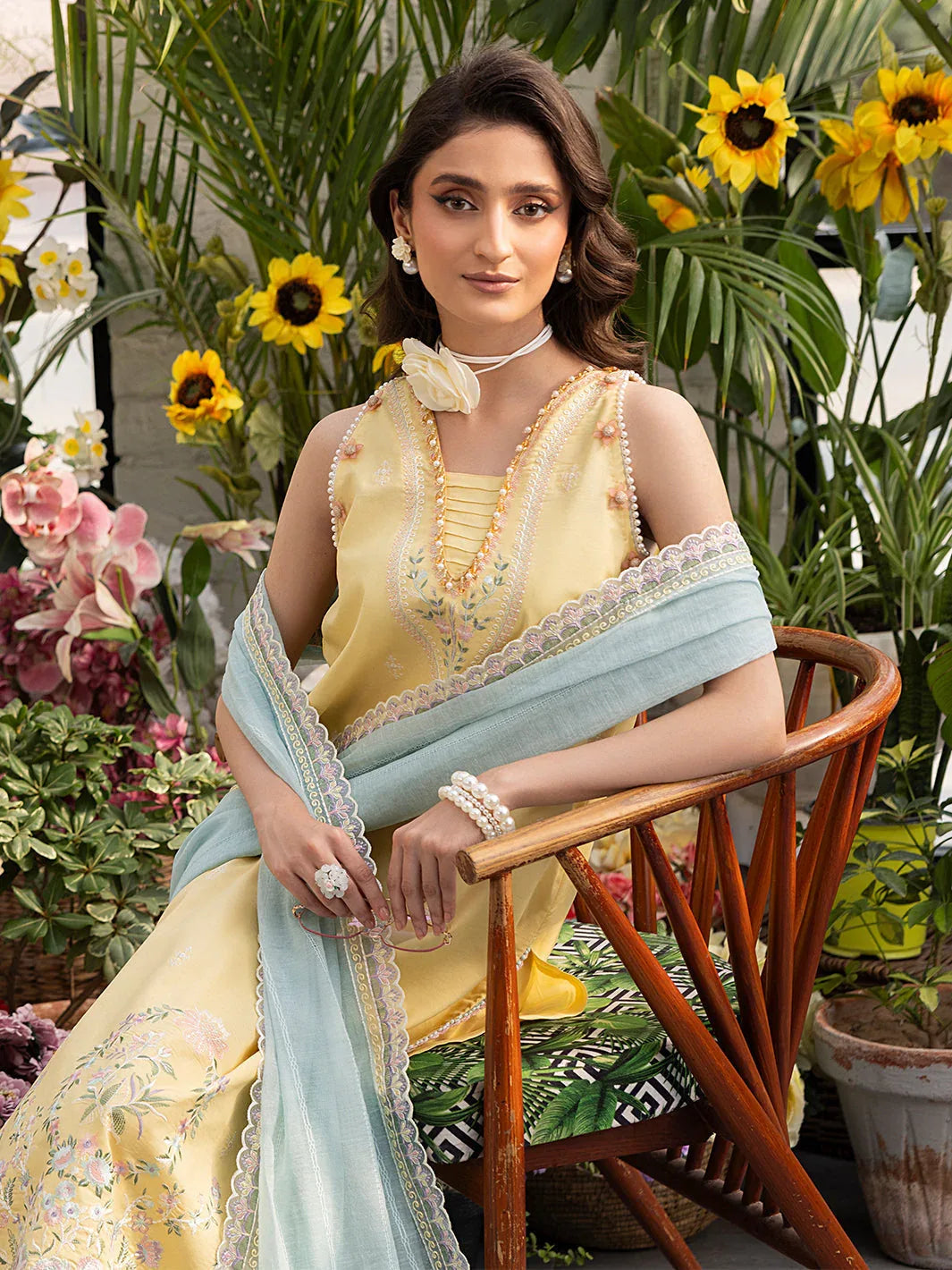 Izel | Meadow Muse Embroidered Lawn 25 | FLEURIS - Aqsa Fabrics