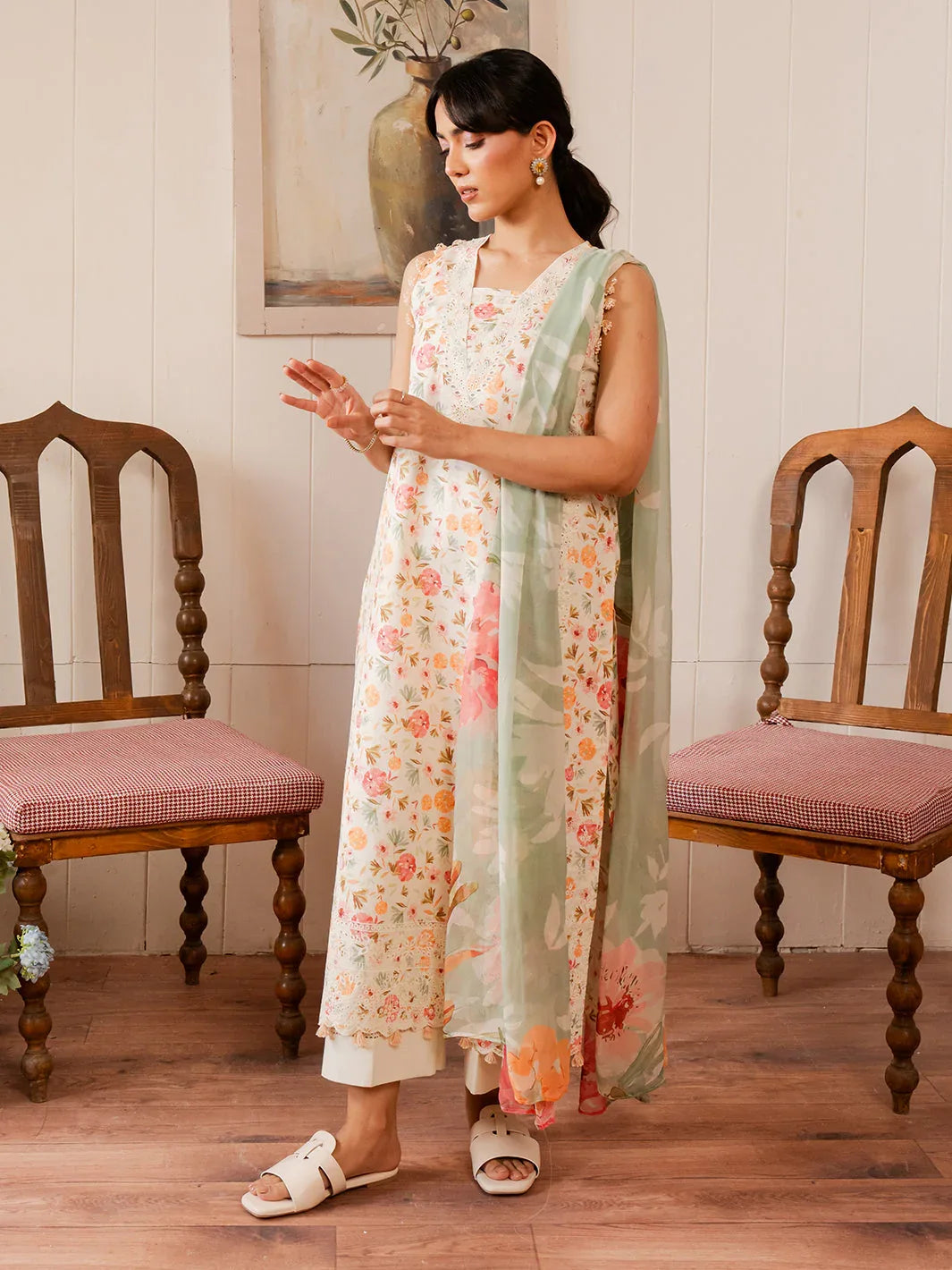 Izel | Oh Spring Lawn 25 | FLORA (B) - Aqsa Fabrics