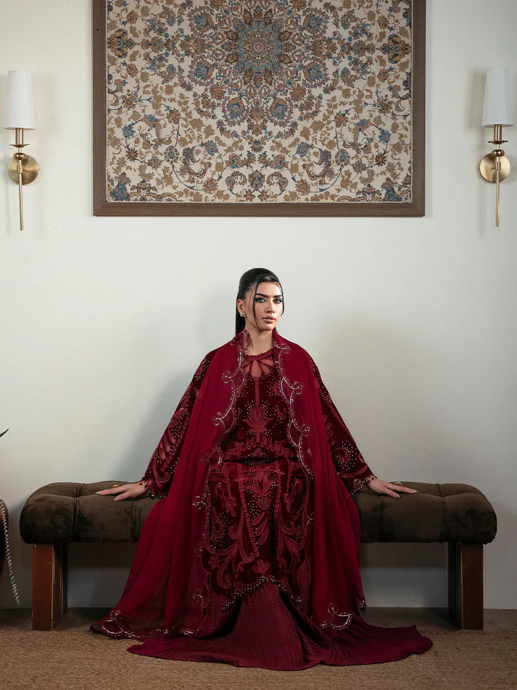 Faiza Faisal | Solene Luxury Velvets | ROUGE - Aqsa Fabrics