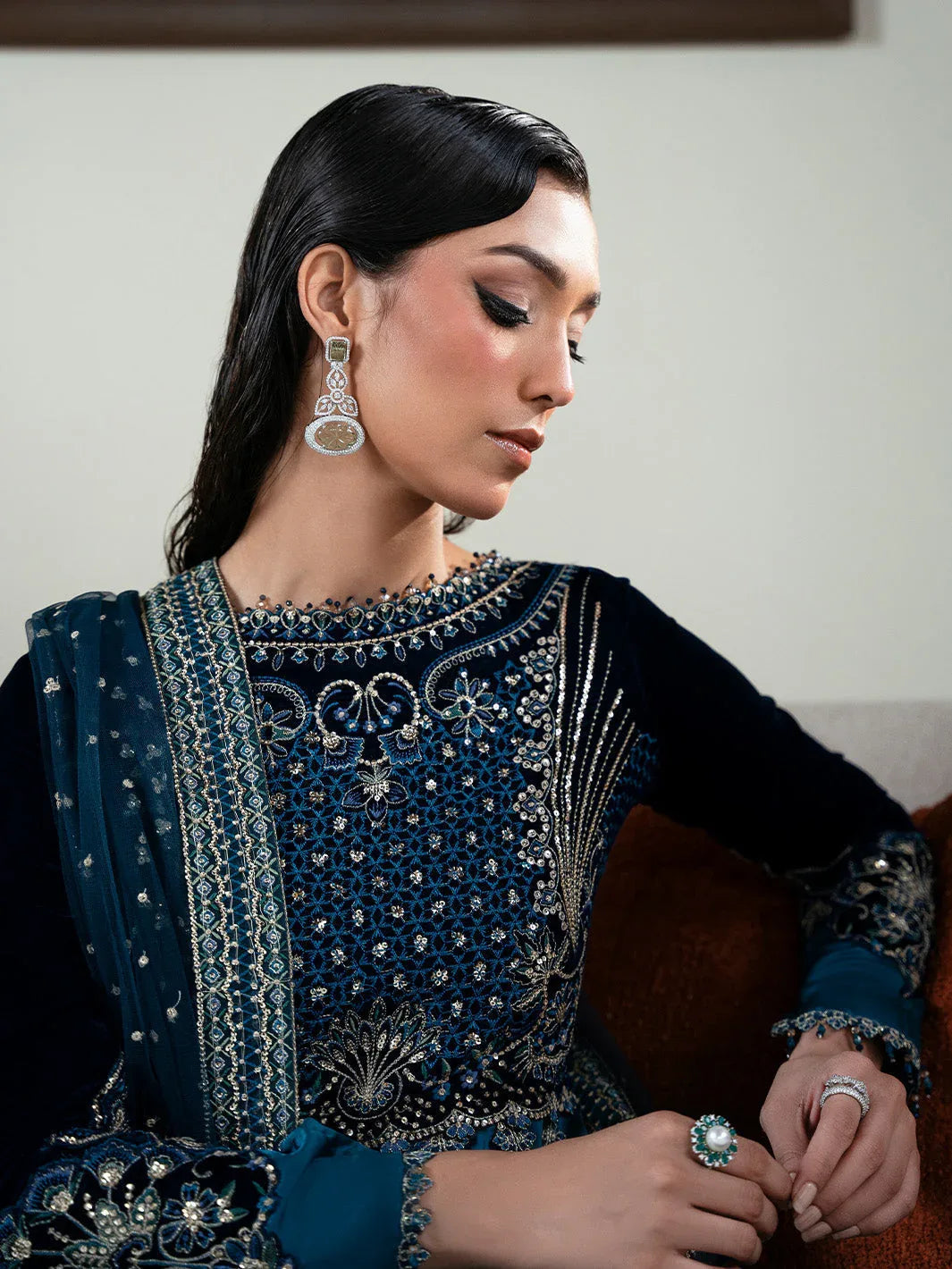Faiza Faisal | Solene Luxury Velvets | CELESTINE - Aqsa Fabrics