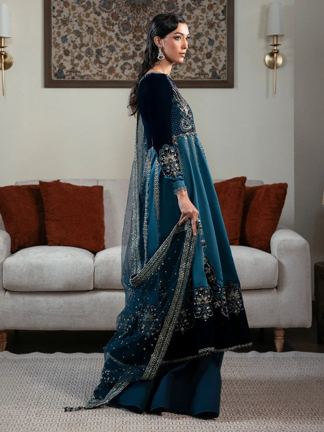 Faiza Faisal | Solene Luxury Velvets | CELESTINE - Aqsa Fabrics