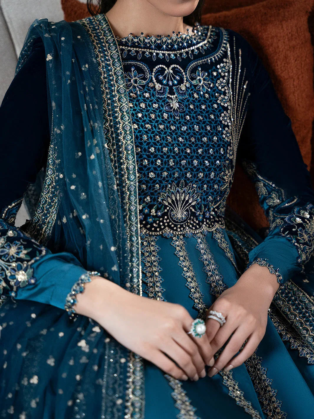 Faiza Faisal | Solene Luxury Velvets |CELESTINE - Aqsa Fabrics