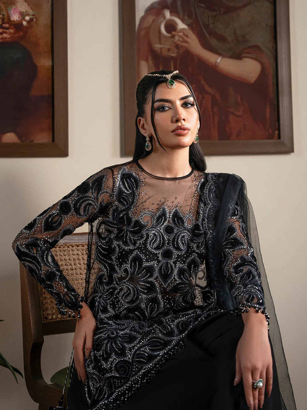 Faiza Faisal | Solene Luxury Velvets | NOIR - Aqsa Fabrics