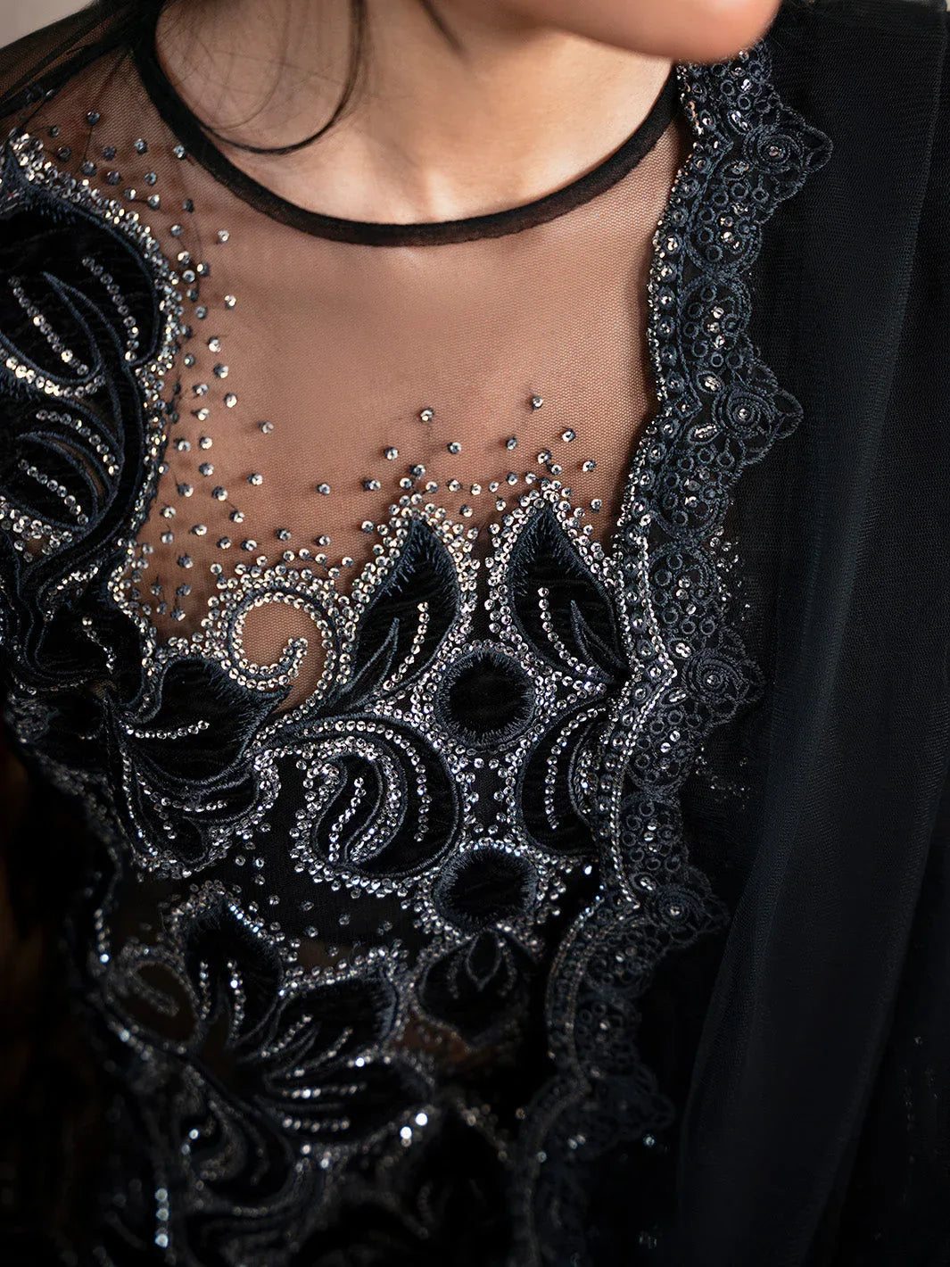 Faiza Faisal | Solene Luxury Velvets | NOIR - Aqsa Fabrics