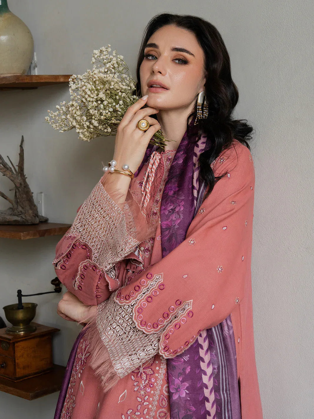 Faiza Faisal | Dastaan Khaddar 25 | ROSEATE - Aqsa Fabrics