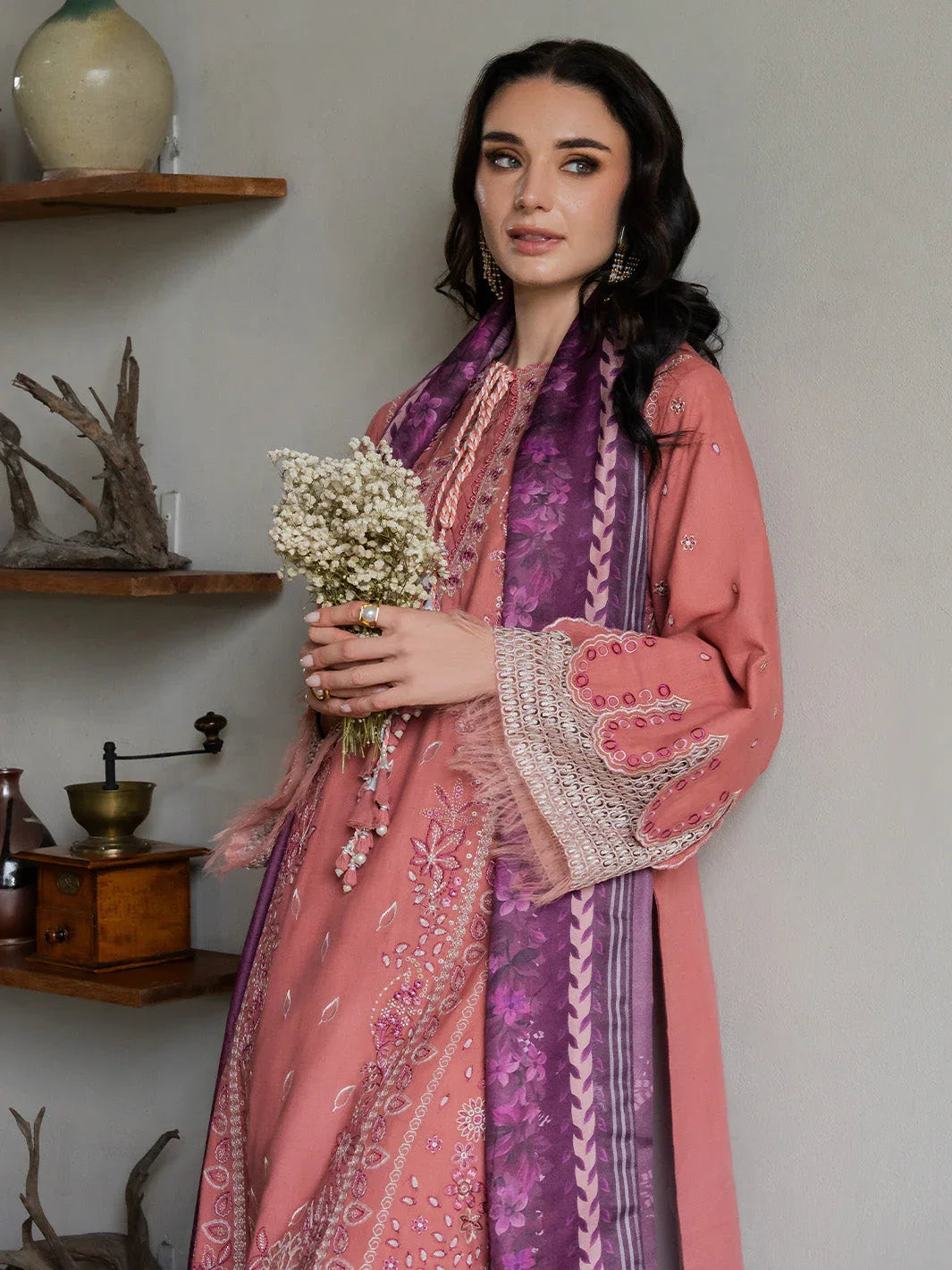 Faiza Faisal | Dastaan Khaddar 25 | ROSEATE - Aqsa Fabrics
