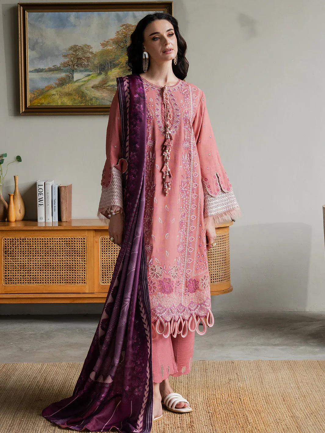 Faiza Faisal | Dastaan Khaddar 25 | ROSEATE - Aqsa Fabrics