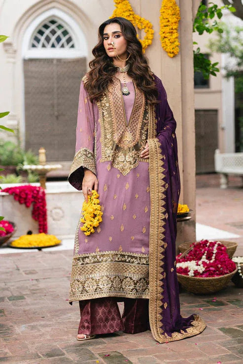 Maryum N Maria | Gulnaar Formals | 3 Piece Embroidered Chiffon KAMILLA - FSU5654 - Aqsa Fabrics