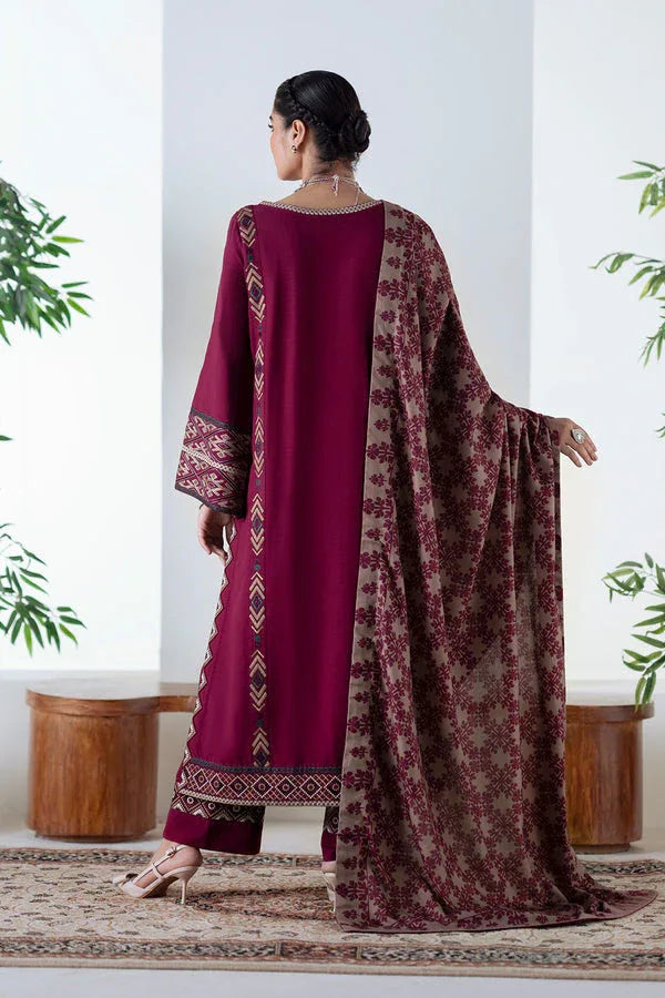 Maryum N Maria | Noore Winters 25 | 3 Piece Embroidered Khaddar MALALAI - FSU5670 - Aqsa Fabrics