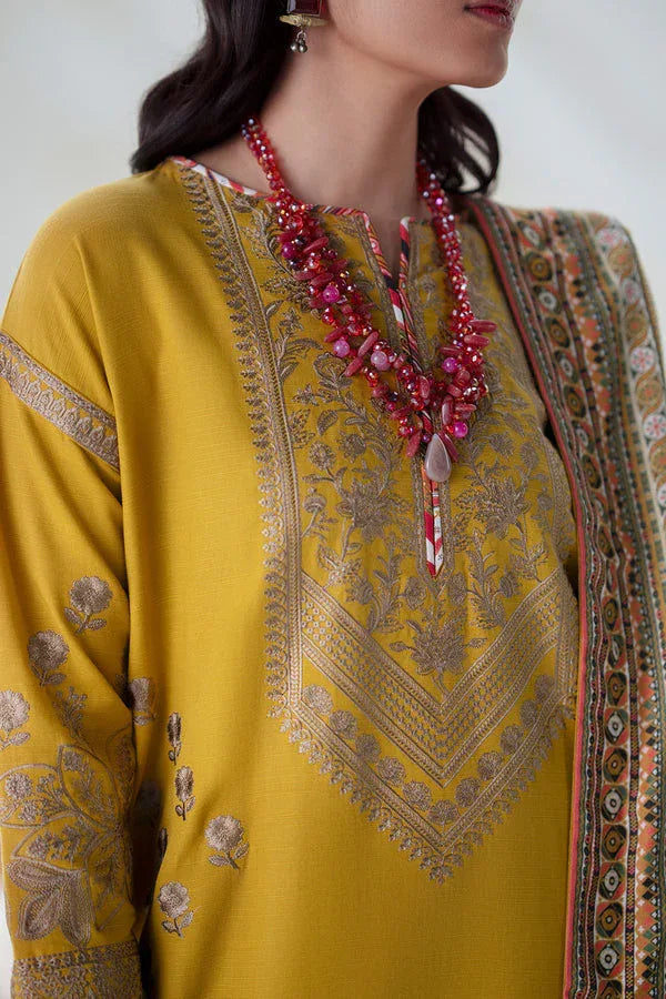 Maryum N Maria | Noore Winters 25 | 3 Piece Embroidered Khaddar APANA - FSU5671 - Aqsa Fabrics