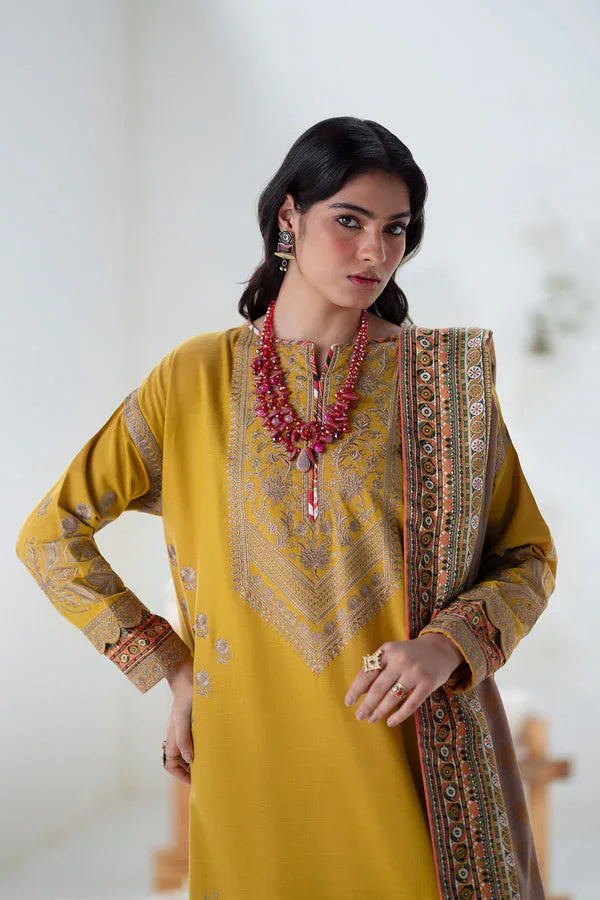 Maryum N Maria | Noore Winters 25 | 3 Piece Embroidered Khaddar APANA - FSU5671 - Aqsa Fabrics