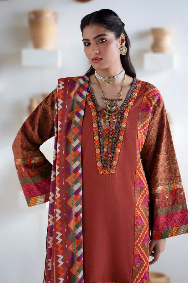 Maryum N Maria | Noore Winters 25 | 3 Piece Embroidered Khaddar BADRAI - FSU5673 - Aqsa Fabrics