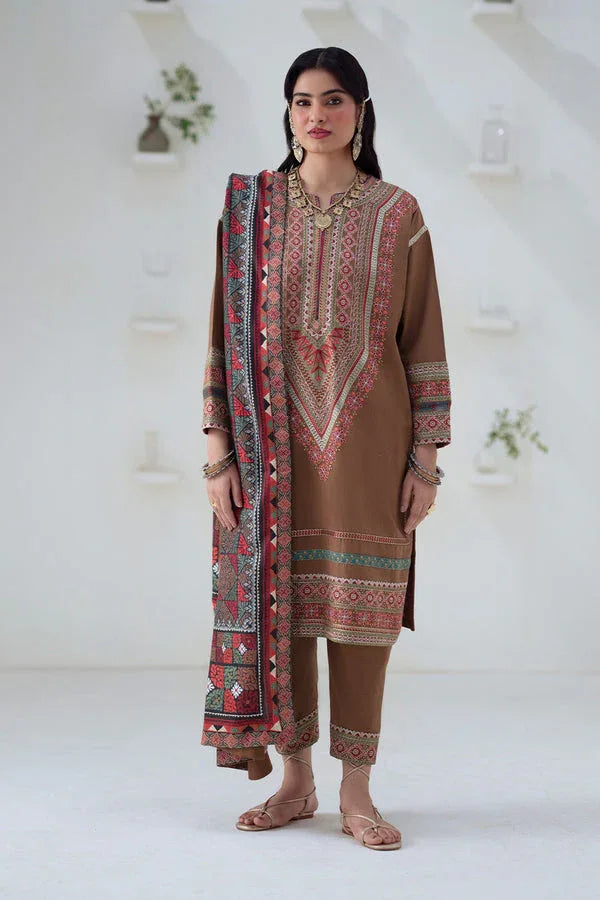 Maryum N Maria | Noore Winters 25 | 3 Piece Embroidered Khaddar GHUNCHA - FSU5674 - Aqsa Fabrics