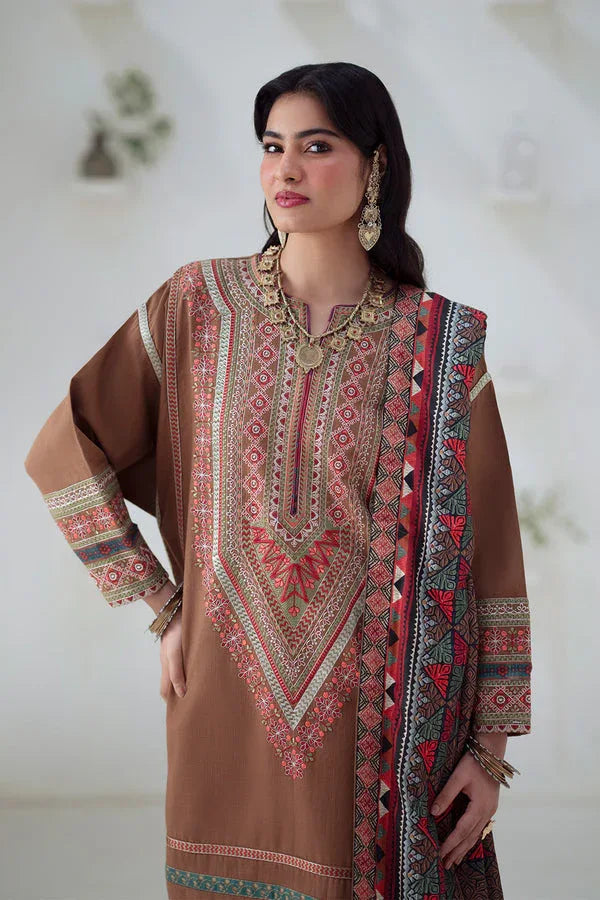 Maryum N Maria | Noore Winters 25 | 3 Piece Embroidered Khaddar GHUNCHA - FSU5674 - Aqsa Fabrics