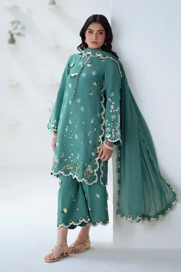 Maryum N Maria | Noore Winters 25 | 3 Piece Embroidered Khaddar TABANA - FSU5676 - Aqsa Fabrics