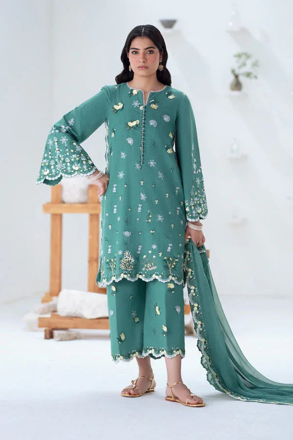 Maryum N Maria | Noore Winters 25 | 3 Piece Embroidered Khaddar TABANA - FSU5676 - Aqsa Fabrics