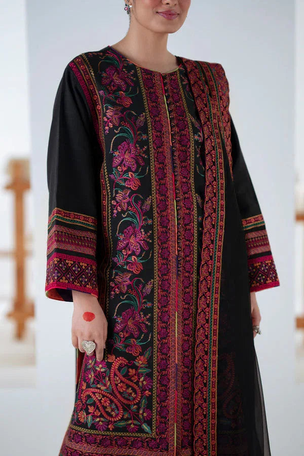 Maryum N Maria | Noore Winters 25 | 3 Piece Embroidered Khaddar PANRA - FSU5677 - Aqsa Fabrics