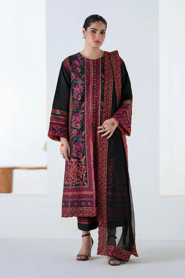 Maryum N Maria | Noore Winters 25 | 3 Piece Embroidered Khaddar PANRA - FSU5677 - Aqsa Fabrics