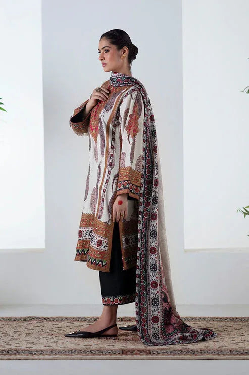 Maryum N Maria | Noore Winters 25 | 3 Piece Embroidered Khaddar ZOHAL - FSU5678 - Aqsa Fabrics