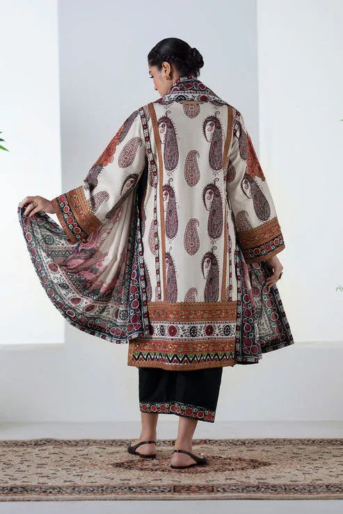 Maryum N Maria | Noore Winters 25 | 3 Piece Embroidered Khaddar ZOHAL - FSU5678 - Aqsa Fabrics