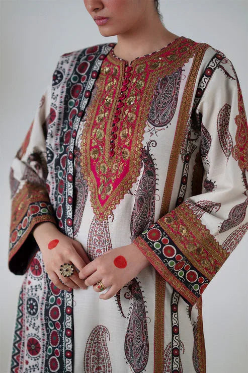 Maryum N Maria | Noore Winters 25 | 3 Piece Embroidered Khaddar ZOHAL - FSU5678 - Aqsa Fabrics