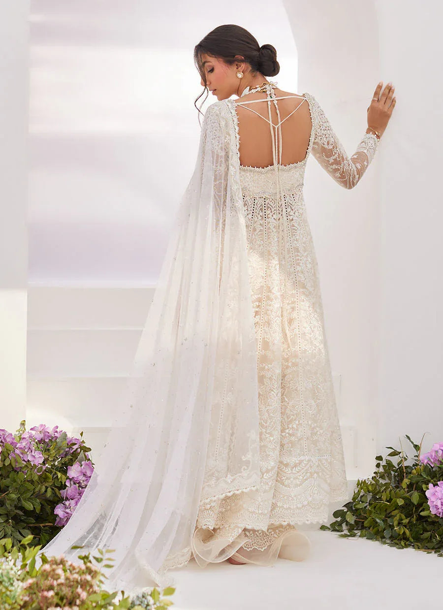 Farah Talib Aziz | Zaza Luxe Pret 24 | MAELLE IVORY EMBROIDERED AND EMBELLISHED KALIDAAR - Aqsa Fabrics