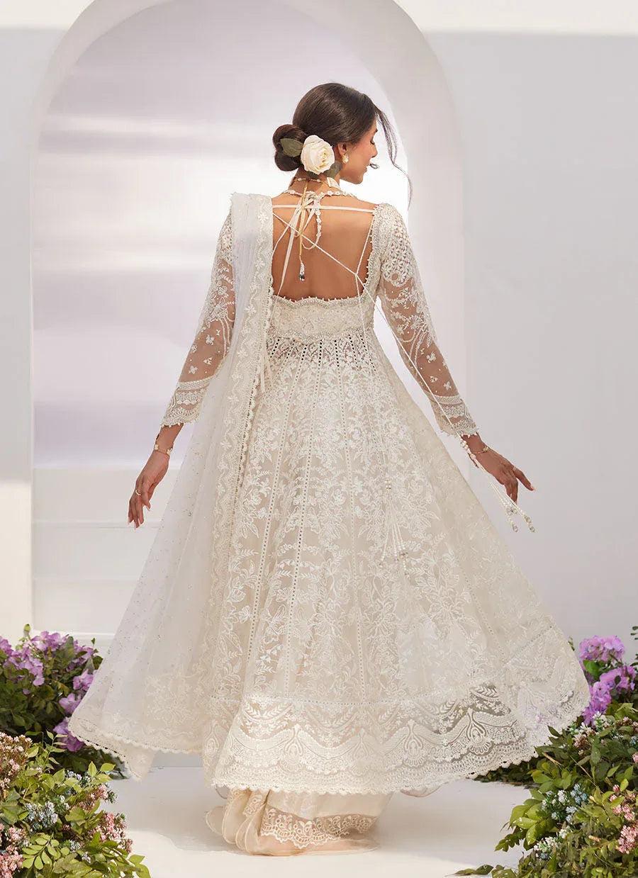 Farah Talib Aziz | Zaza Luxe Pret 24 | MAELLE IVORY EMBROIDERED AND EMBELLISHED KALIDAAR - Aqsa Fabrics