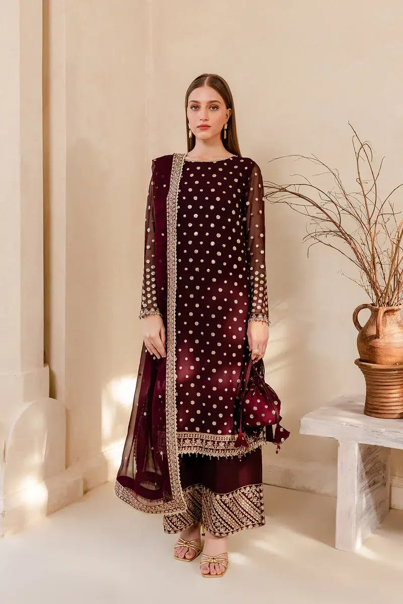 Farasha | Ritzier Festive Formals | Mulberry Glaze - Aqsa Fabrics