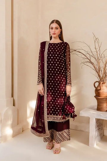 Farasha | Ritzier Festive Formals | Mulberry Glaze - Aqsa Fabrics