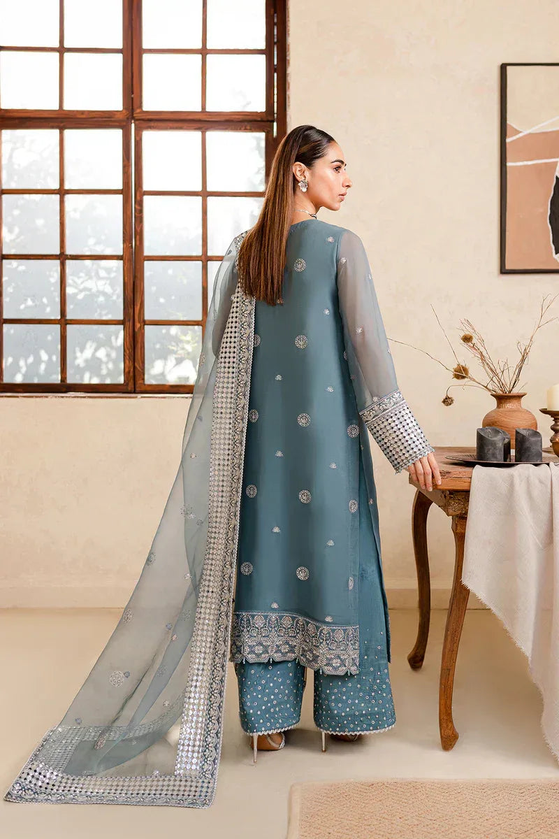 Farasha | Ritizer Festive Formals | Aqua Flora - Aqsa Fabrics