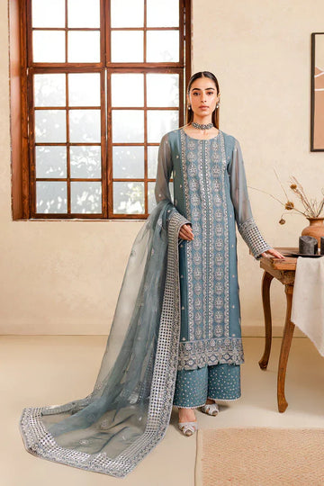 Farasha | Ritizer Festive Formals | Aqua Flora - Aqsa Fabrics