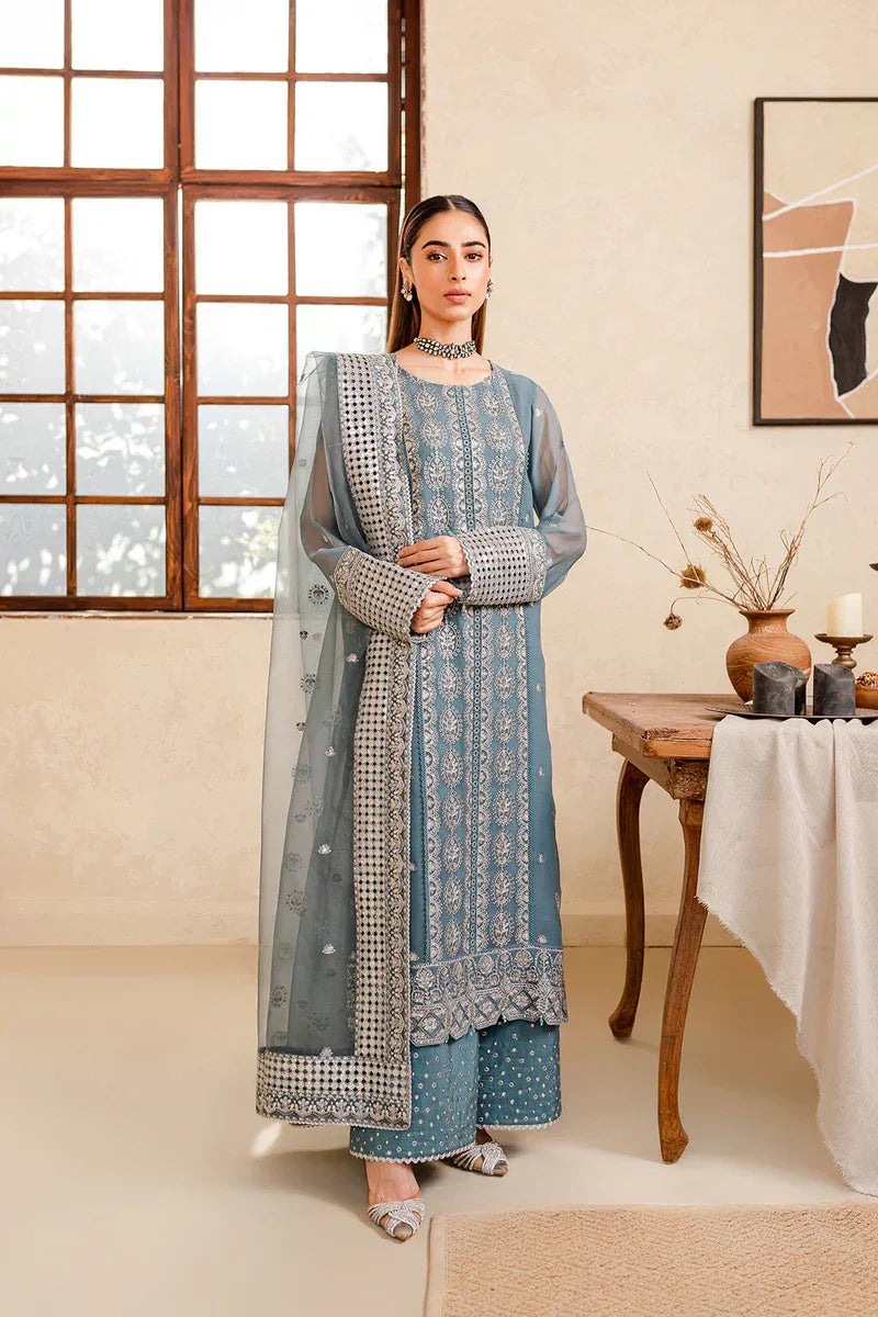 Farasha | Ritizer Festive Formals | Aqua Flora - Aqsa Fabrics